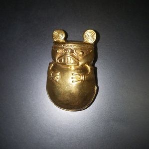 Vtg Fat Hoodlum Rat Brooch Pendant Preowned.